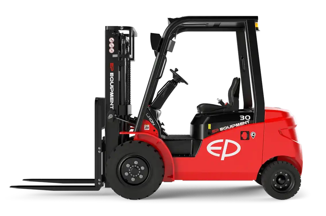 Thumbnail of Side view of EFL253 four-wheel lithium-ion electric forklift by EP Equipment