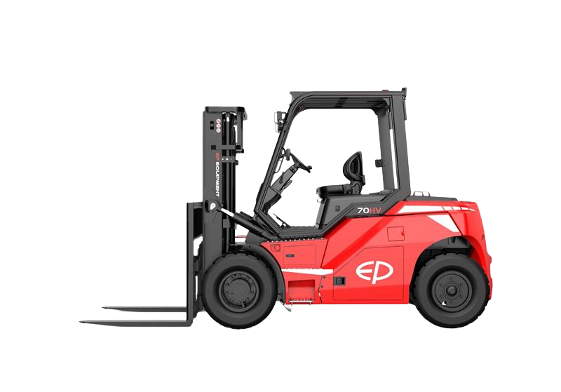 Thumbnail of Side view of EFL703-HV 7.0T high capacity lithium electric forklift by EP Equipment in high voltage version.