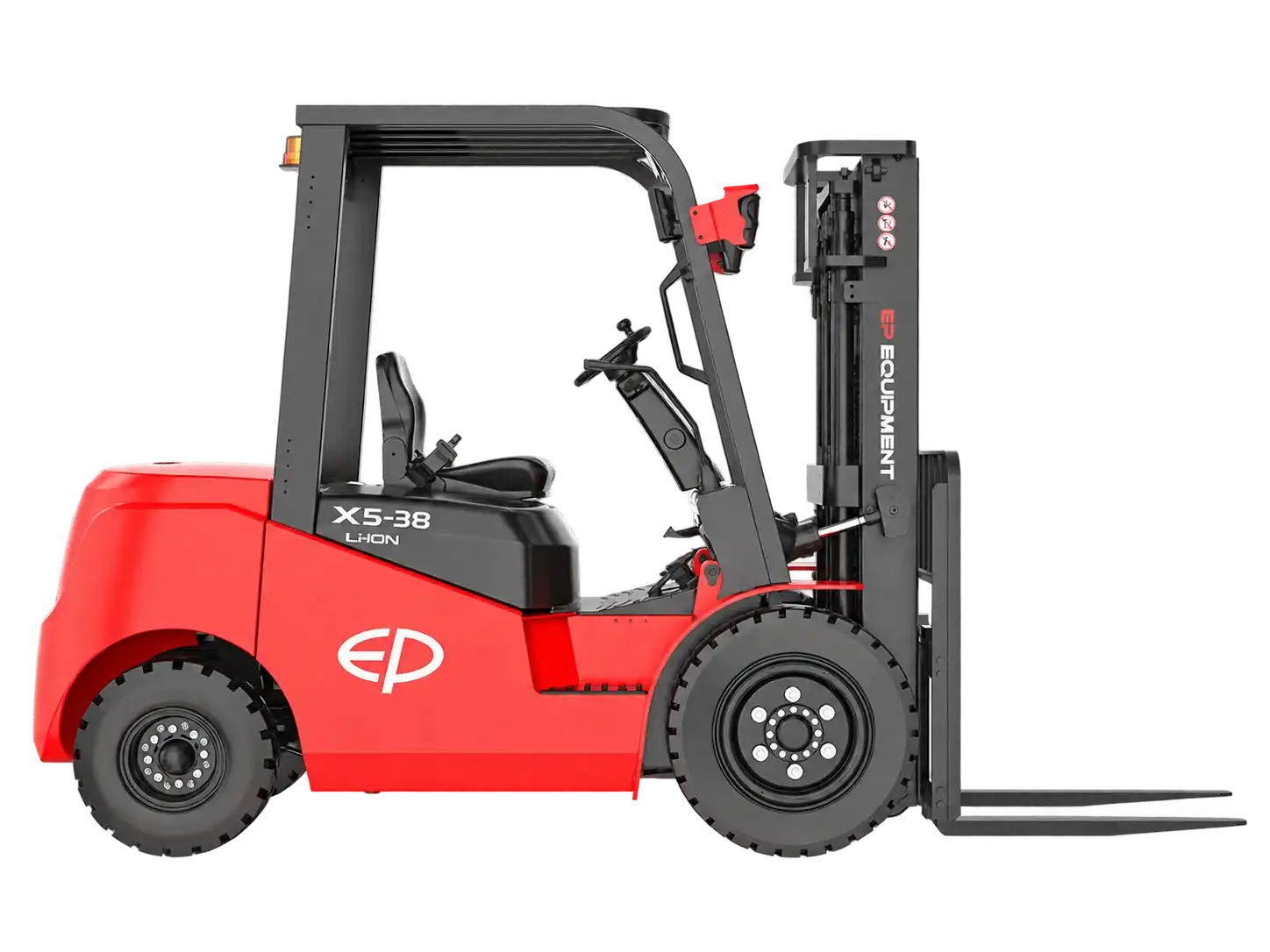 Thumbnail of Right side view of EP Equipment EFX5-381 3.8T four-wheel lithium-ion electric counterbalance forklift