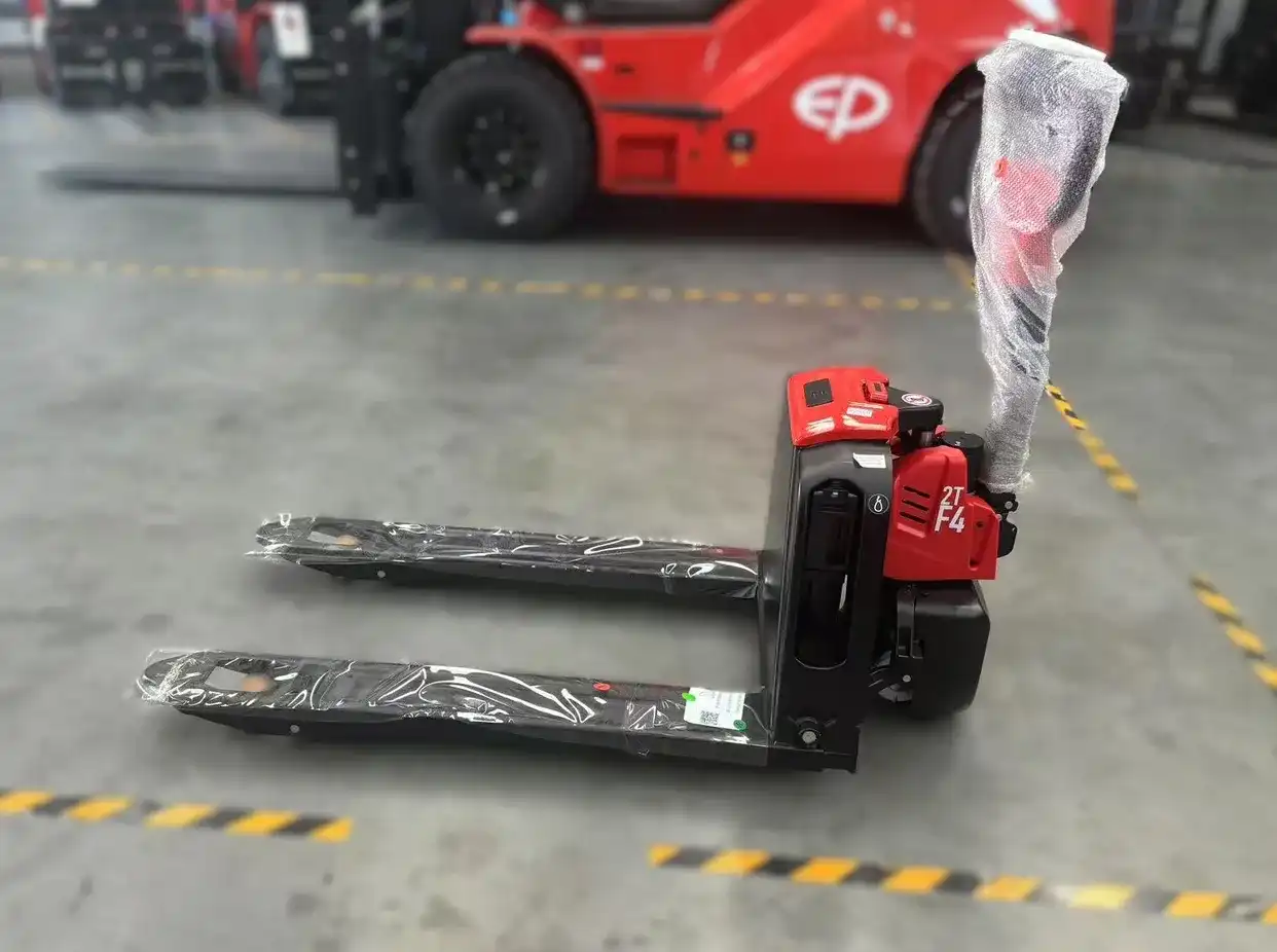 Thumbnail of Stock photo of EP Equipment F4-201 electric pallet truck.