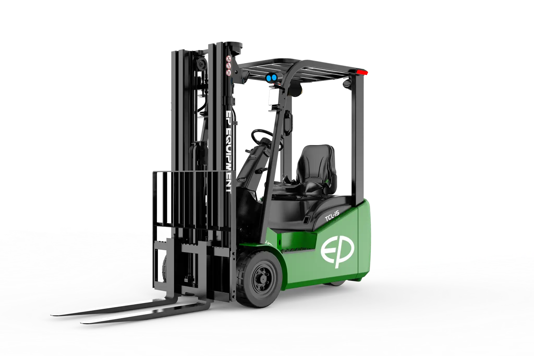 Thumbnail of Front-left view of TCL152 1.5T three-wheel lithium-ion electric forklift by EP Equipment
