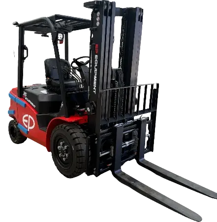 Front view of EFL353 four-wheel lithium-ion electric forklift by EP Equipment