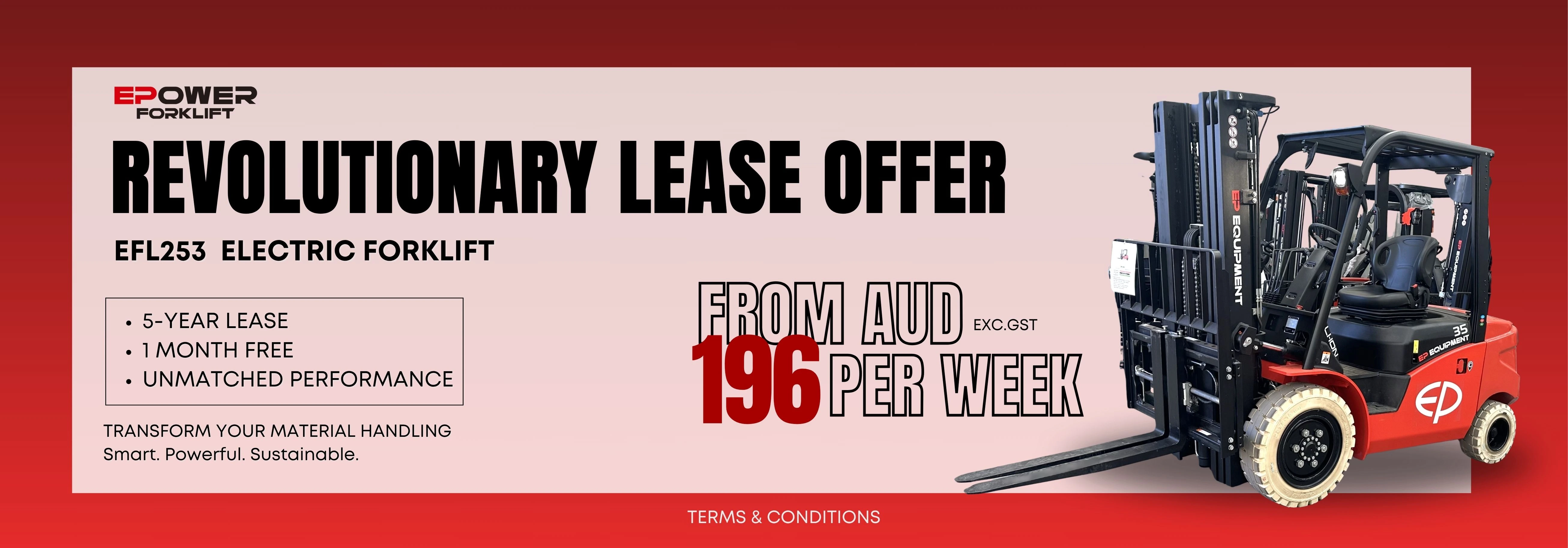 August 2025 Forklift Rental Promotion – Get 1 month free for 5 years lease
