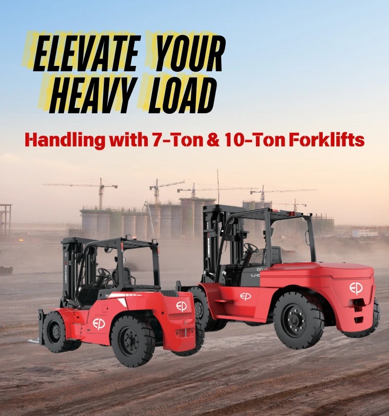 EP electric forklift product range including pallet trucks, stackers, counterbalance forklifts, and reach trucks