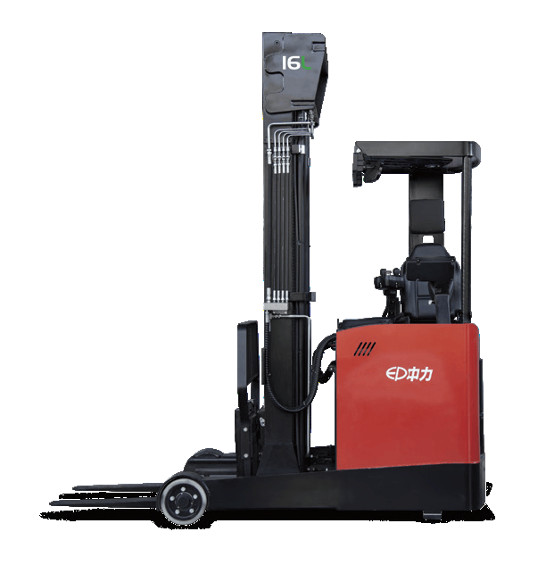 Side view of CQD16L 1.6T lithium-ion electric reach truck by EP Equipment