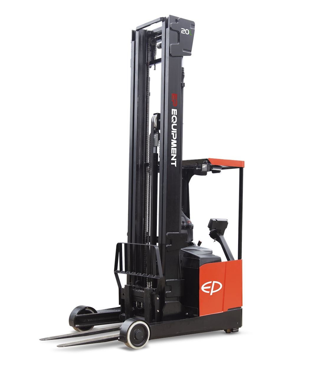 Front-left view of CQD20L 2.0T lithium-ion electric reach truck by EP Equipment