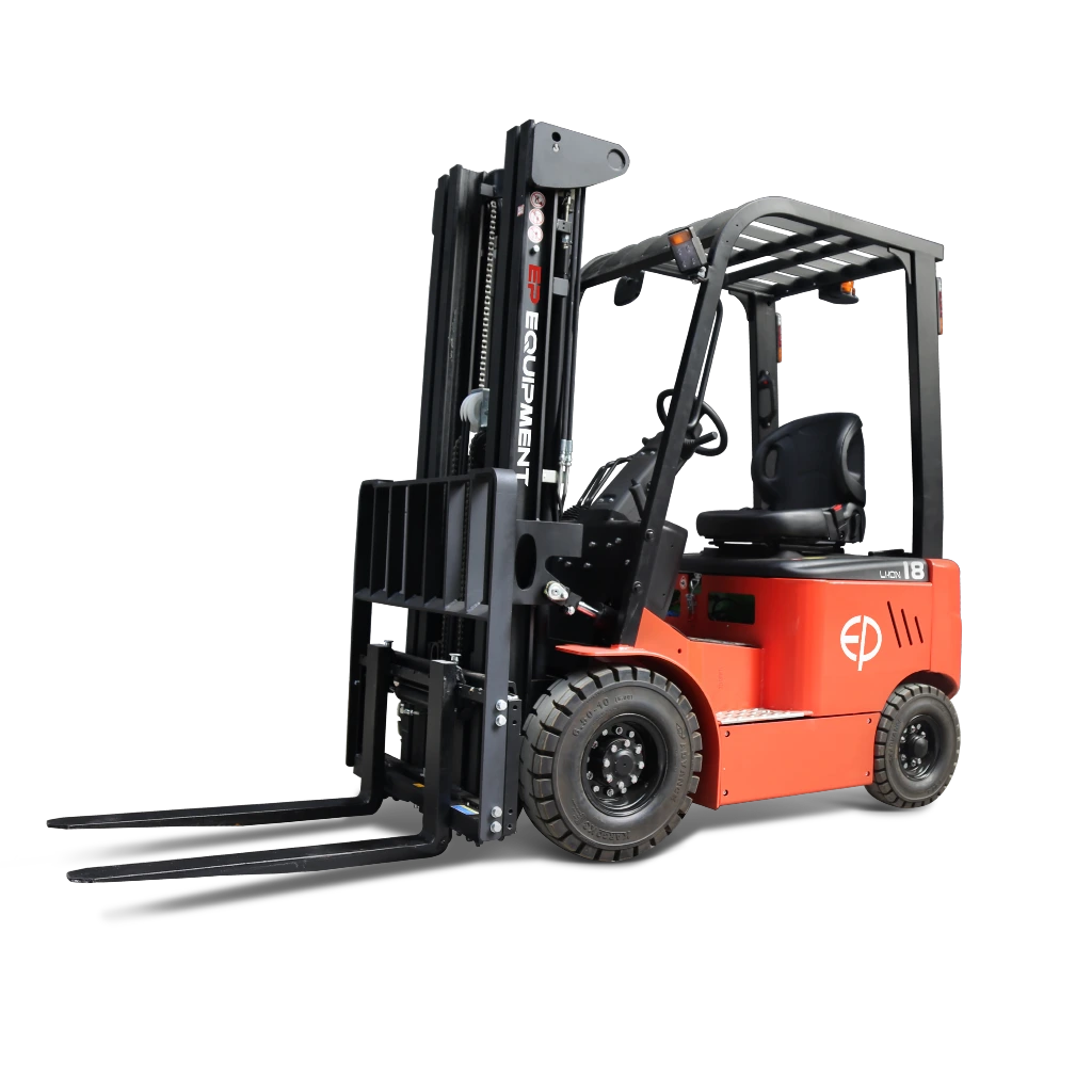 Front view of EFL181 four-wheel lithium-ion electric forklift by EP Equipment