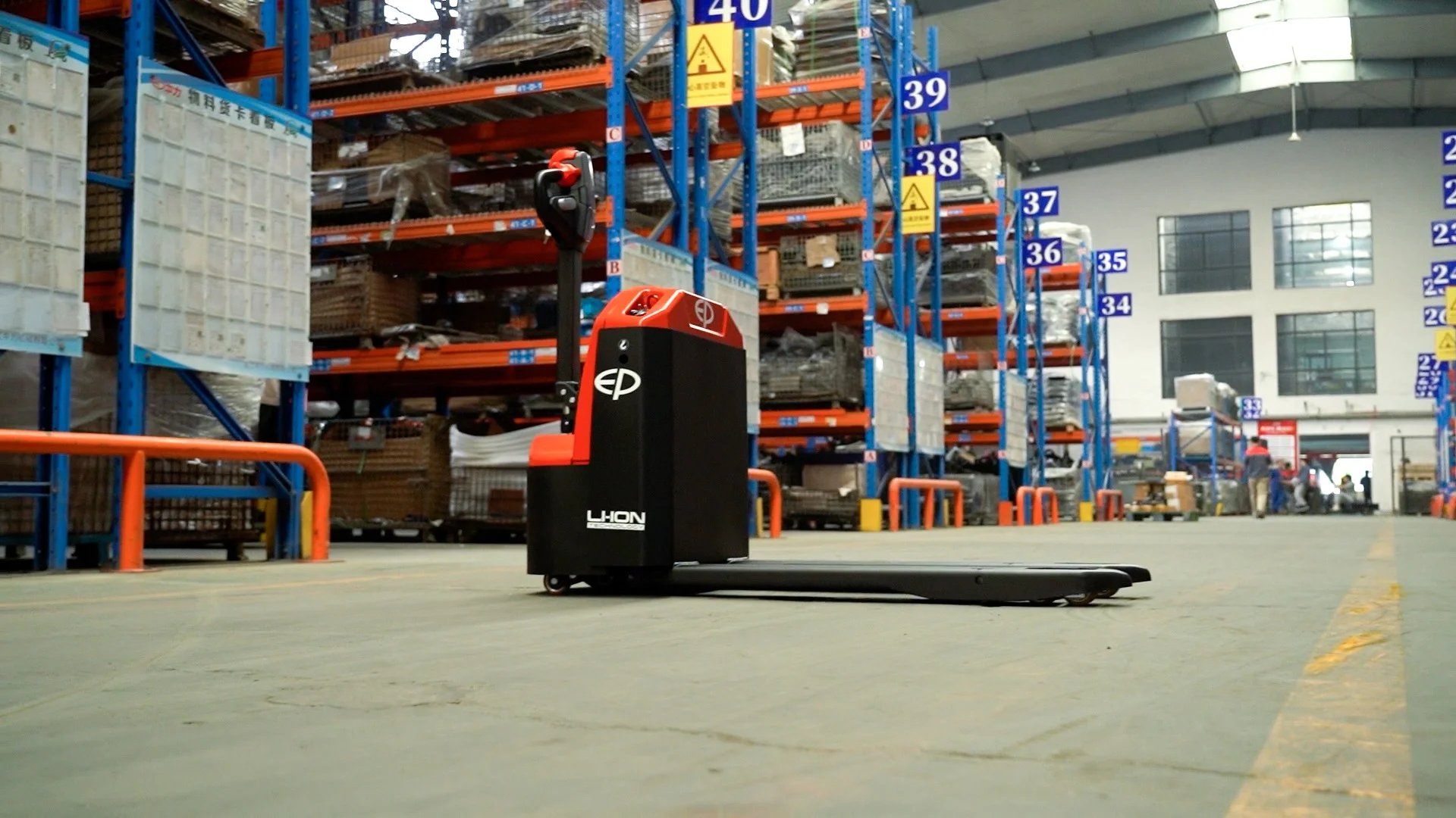 EP Equipment WPL202 2.0T lithium electric pedestrian pallet truck in warehouse